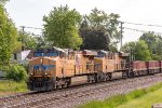 UP 7707, UP 7518, westbound on the UPRR